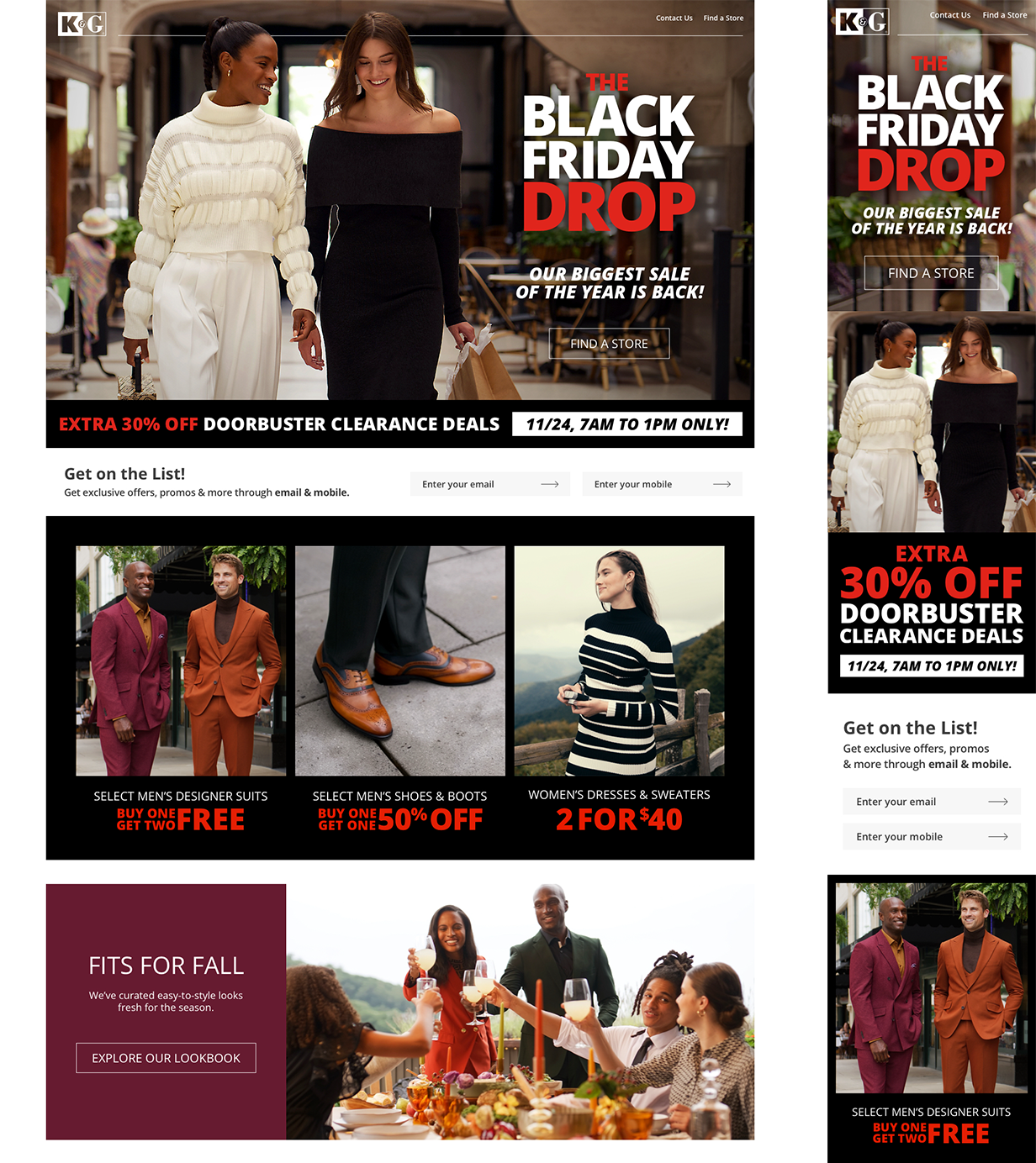 Black Friday - Homepage desktop & mobile