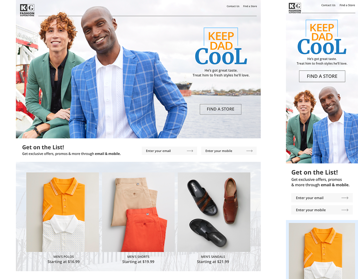 Father's Day - Homepage desktop & mobile
